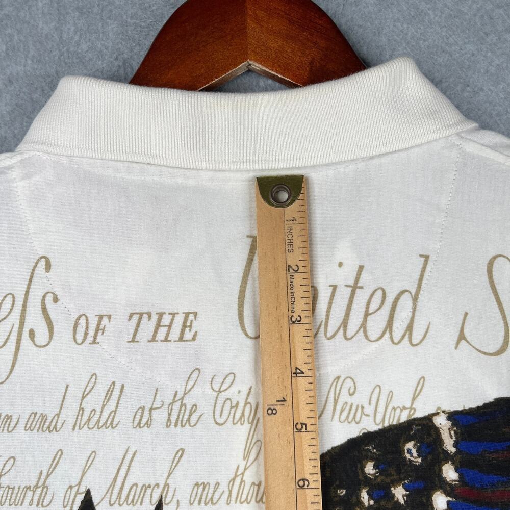 USA Flag Bald Eagle Graphic Print Polo Shirt Mens 2XL Cotton Traders Sport - Picture 9 of 10